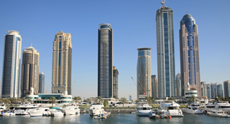 View of downtown Dubai from the water