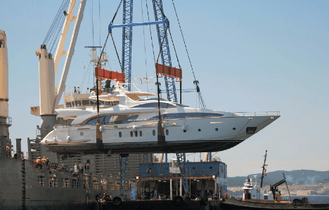 boat shipping lift on lift off