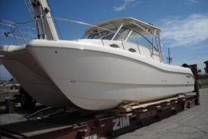 Boat on flat rack