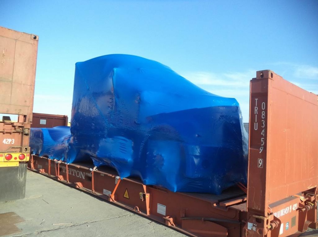 fully shrink wrapped semi