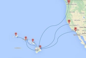 west coast to hawaii ports