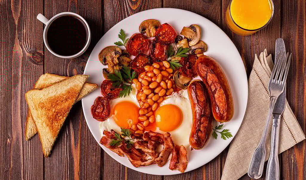 Traditional full English breakfast
