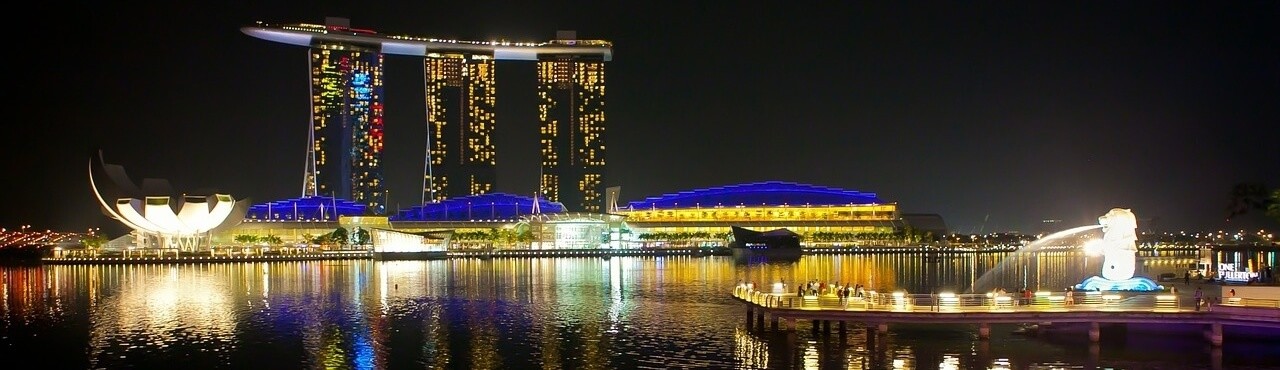 Moving to Singapore Night Time Waterfront