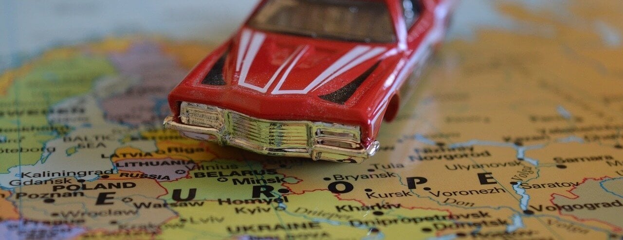 Importing Cars from Europe Toy Car on Map of Europe