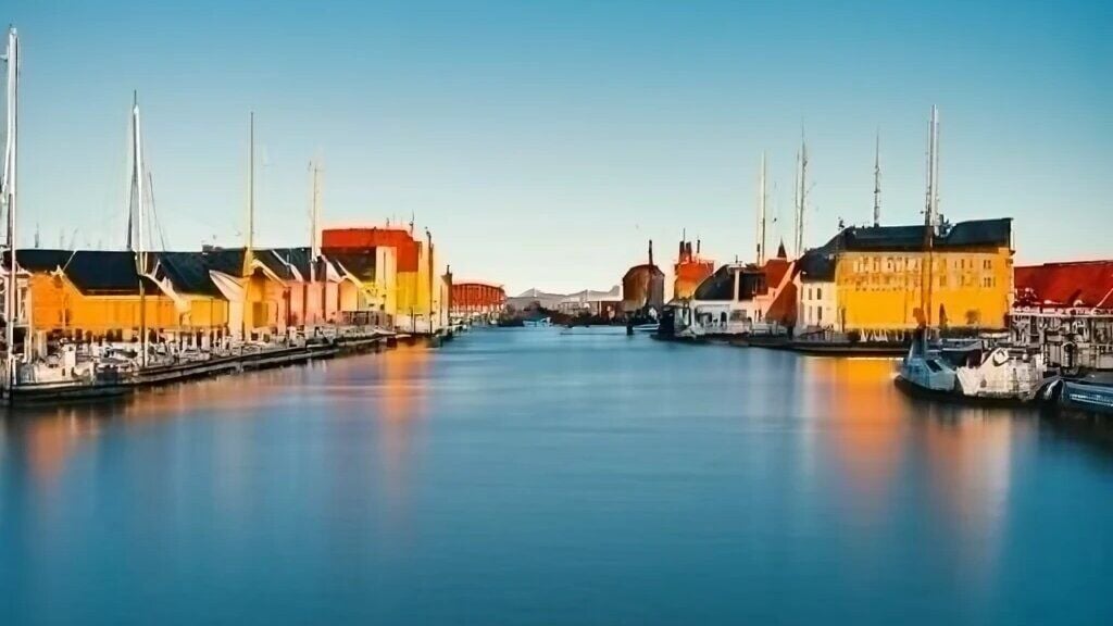 living in denmark waterfront with boats