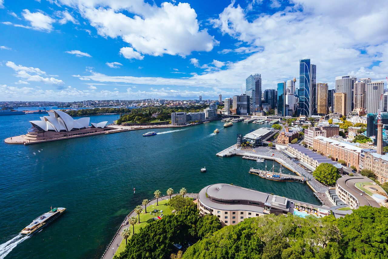 Sydney Australia Skyline from the harbour bridge
