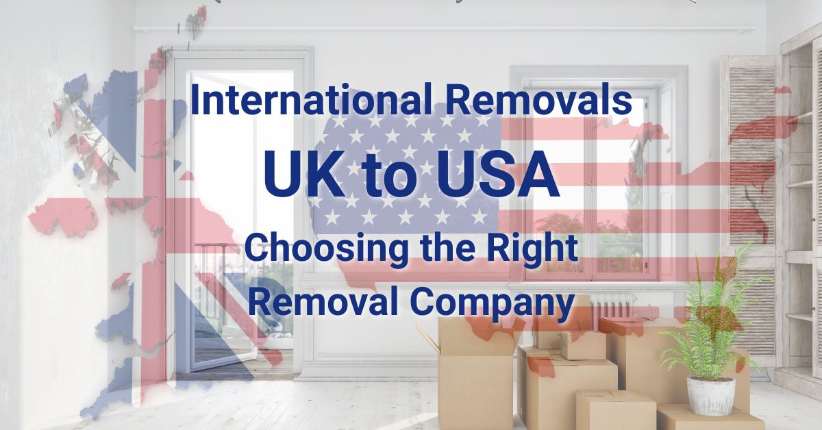 International Removals UK to USA choosing the right moving company, boxes packed and ready to move from the UK to USA