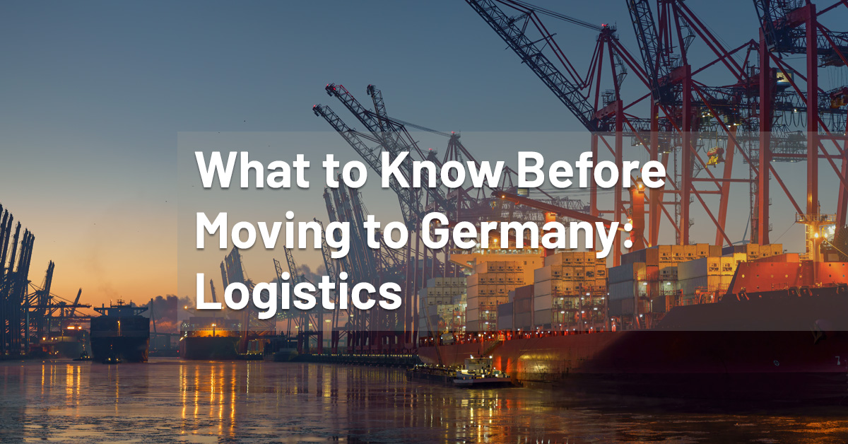 Shipping containers at the Port of Hamburg Germany for international household goods transport